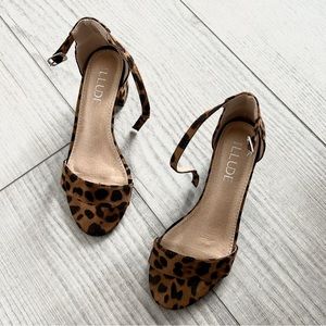 Leopard Print Heels Short Heels